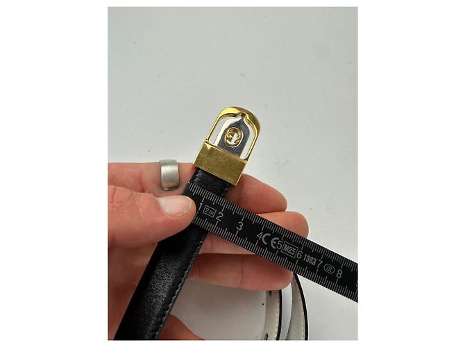Vintage Gucci GG Ledergürtel schwarz - Ansicht 8