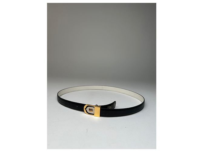 Vintage Gucci GG Ledergürtel schwarz - Ansicht 9