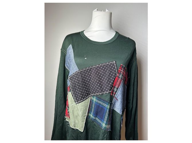 Comme Des Garcons Felpa astratta vintage da uomo Comme Des Garçons verde L - vista 13