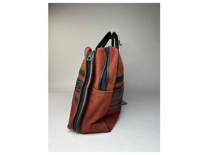 Duffle Borsa da viaggio vintage Yves Saint Laurent Rossa Nera - vista 10