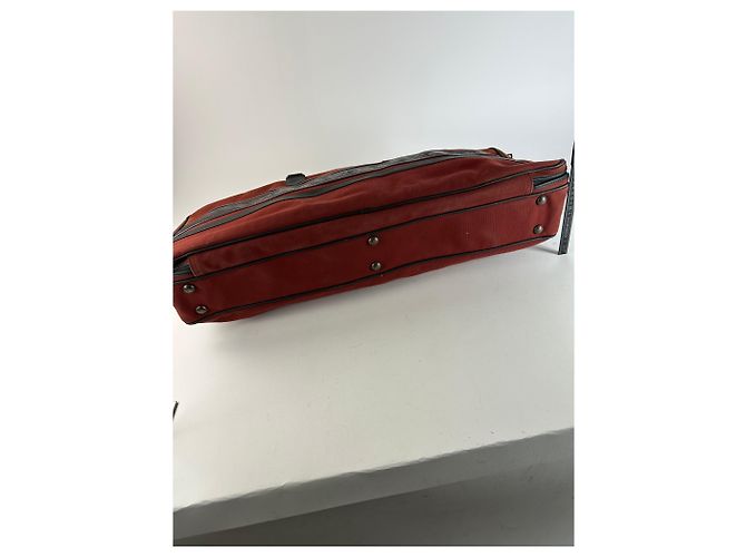 Duffle Borsa da viaggio vintage Yves Saint Laurent Rossa Nera - vista 14