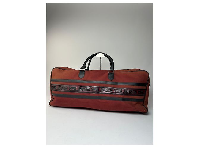 Duffle Borsa da viaggio vintage Yves Saint Laurent Rossa Nera - vista 2