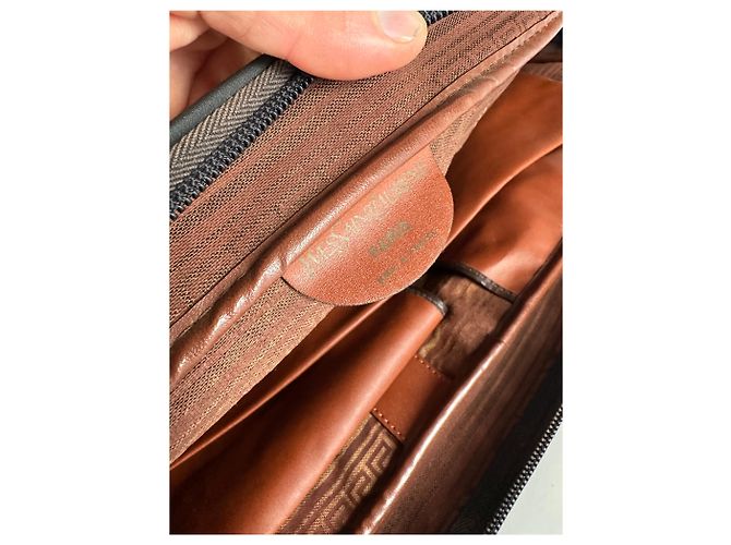Duffle Borsa da viaggio vintage Yves Saint Laurent Rossa Nera - vista 5