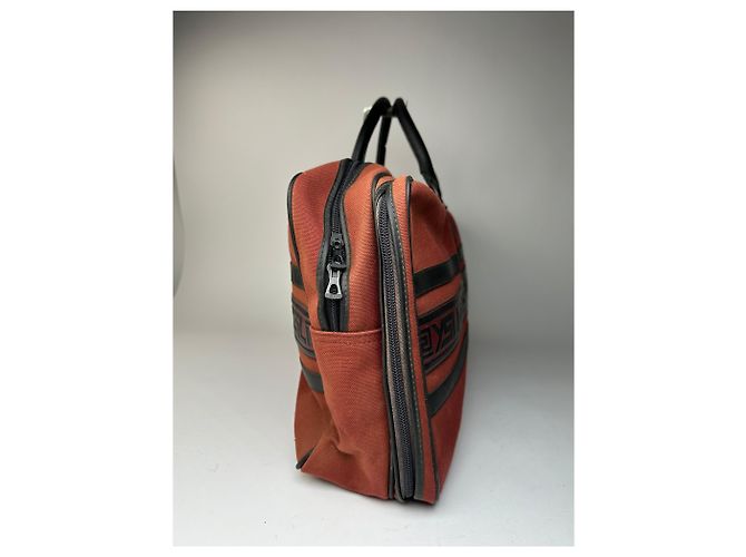 Duffle Borsa da viaggio vintage Yves Saint Laurent Rossa Nera - vista 8
