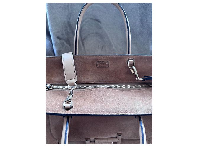 Borsa Tote Double T in Camoscio di Tod's Marrone - vista 10