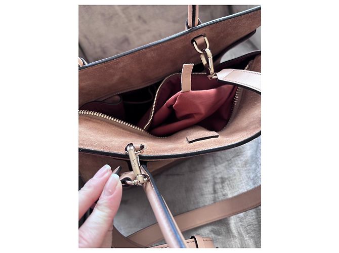 Borsa Tote Double T in Camoscio di Tod's Marrone - vista 14