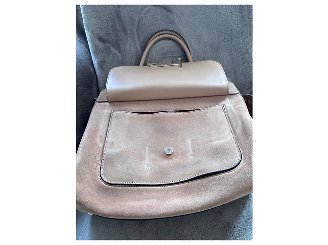 Borsa Tote Double T in Camoscio di Tod's Marrone - vista 16