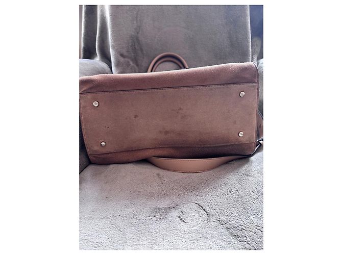 Borsa Tote Double T in Camoscio di Tod's Marrone - vista 5