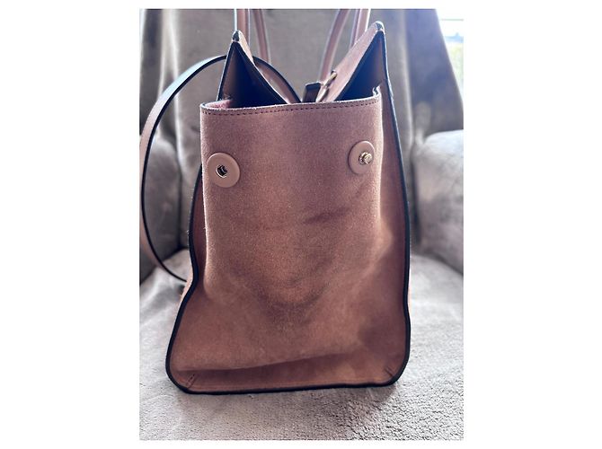 Borsa Tote Double T in Camoscio di Tod's Marrone - vista 6