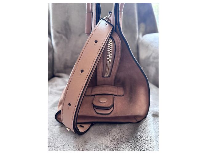 Borsa Tote Double T in Camoscio di Tod's Marrone - vista 7
