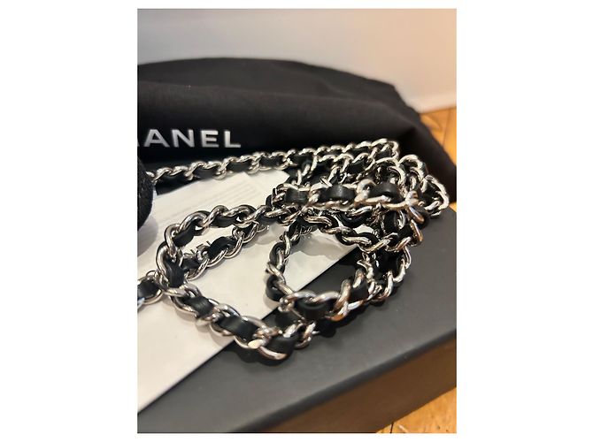 Borsa Chanel 2-in-1 in jersey trapuntato nero - vista 10