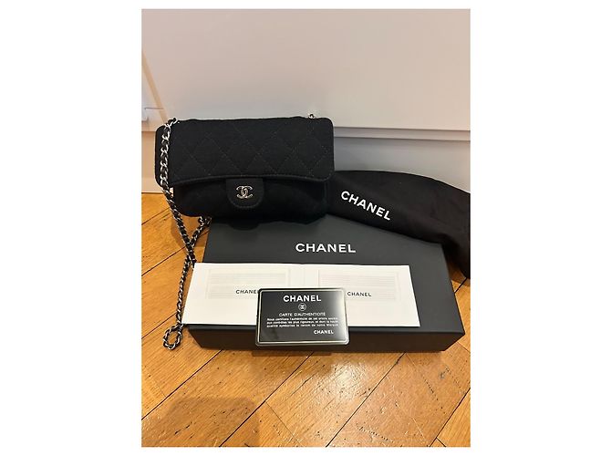 Borsa Chanel 2-in-1 in jersey trapuntato nero - vista 14