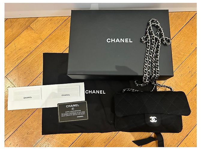 Borsa Chanel 2-in-1 in jersey trapuntato nero - vista 2