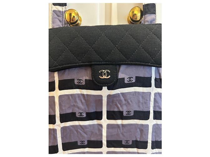 Borsa Chanel 2-in-1 in jersey trapuntato nero - vista 8