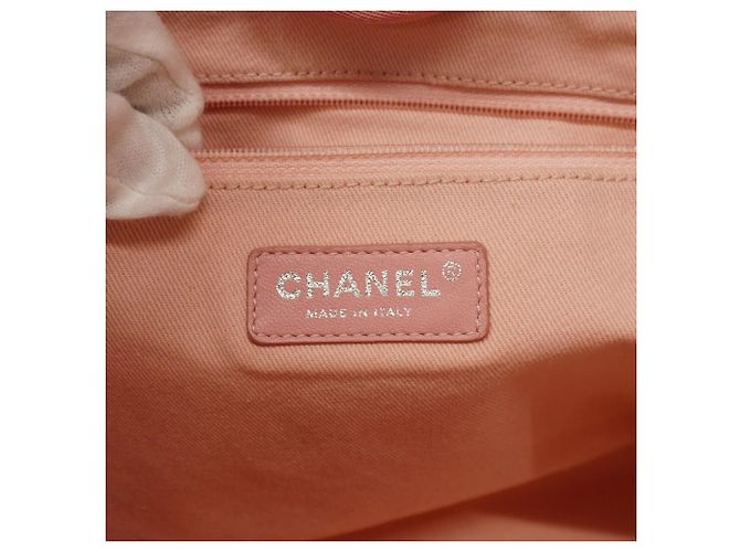 Chanel Deauville Strohtasche mit Kette Pink - Ansicht 5