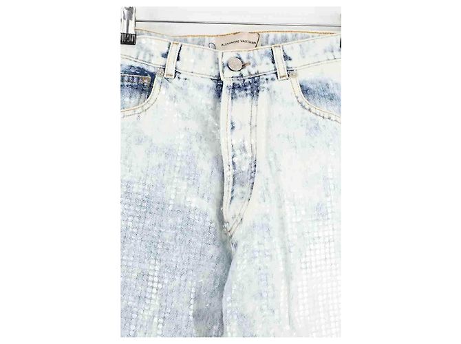 Alexandre Vauthier Jeans largos de algodão branco - vista 2