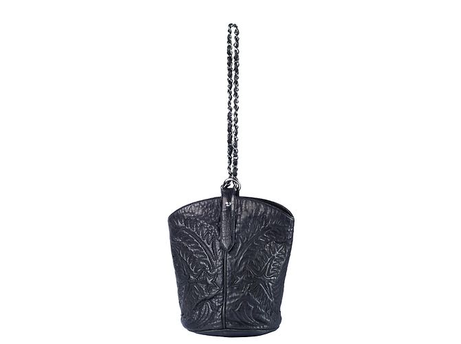 Borsa a secchiello ricamata Western di Chanel Nero - vista 2