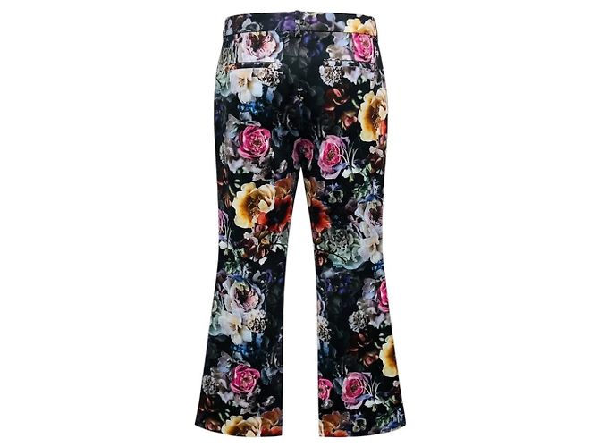Adam Lippes Black Multi Floral Printed Flared Trousers - view 2