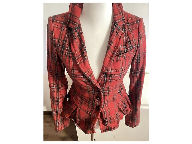 Wunderschöner PATRIZIA PEPE Blazer im roten Karomuster Schwarz - Ansicht 7