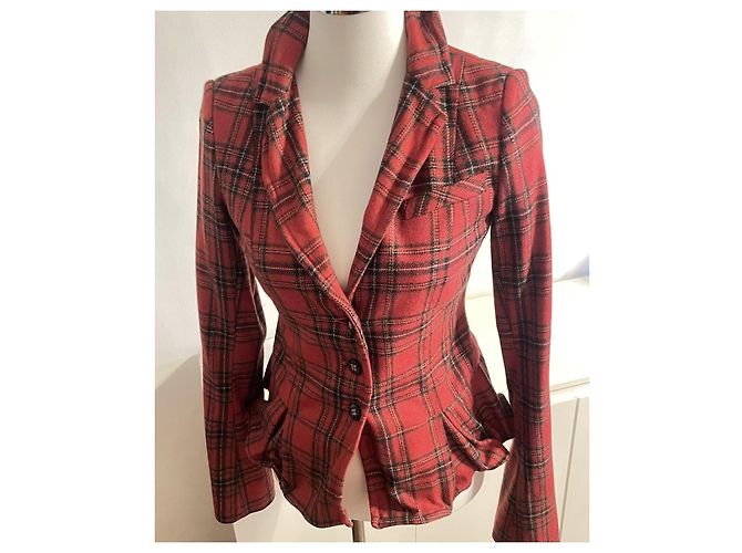 Wunderschöner PATRIZIA PEPE Blazer im roten Karomuster Schwarz - Ansicht 9