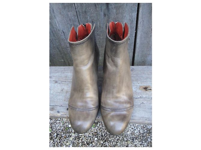 Botines Santoni de piel marrón Castaño - vista 3