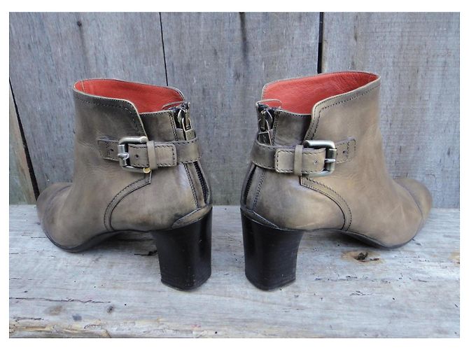Botines Santoni de piel marrón Castaño - vista 4