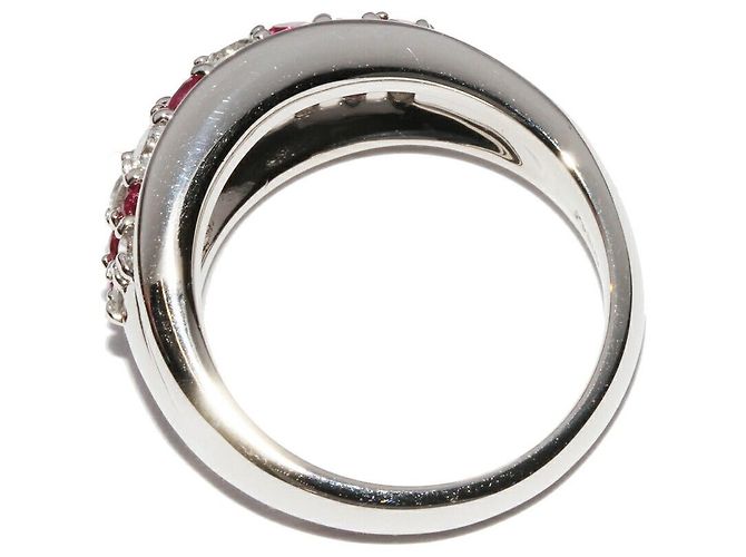 Autre Marque Pt900 0.90ct Ruby 0.50ct Diamond Ring Red - view 3