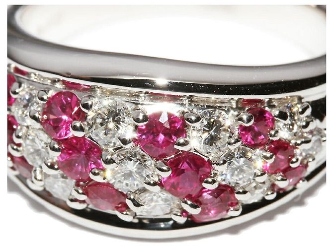 Autre Marque Pt900 0.90ct Ruby 0.50ct Diamond Ring Red - view 5