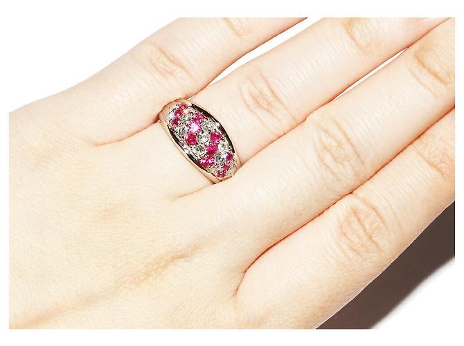 Autre Marque Pt900 0.90ct Ruby 0.50ct Diamond Ring Red - view 6