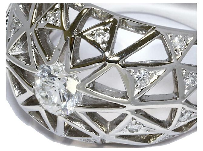 Autre Marque Pt900 Diamantring Silber - Ansicht 4