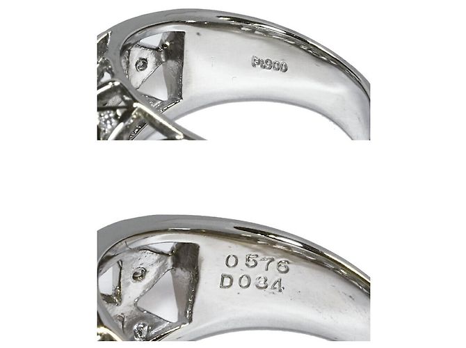 Autre Marque Pt900 Diamantring Silber - Ansicht 5