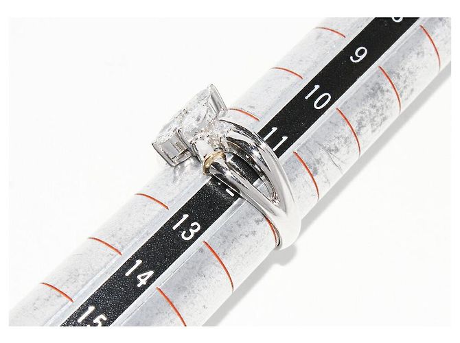 Autre Marque Diamantring Pt900 Au750 Golden - Ansicht 2