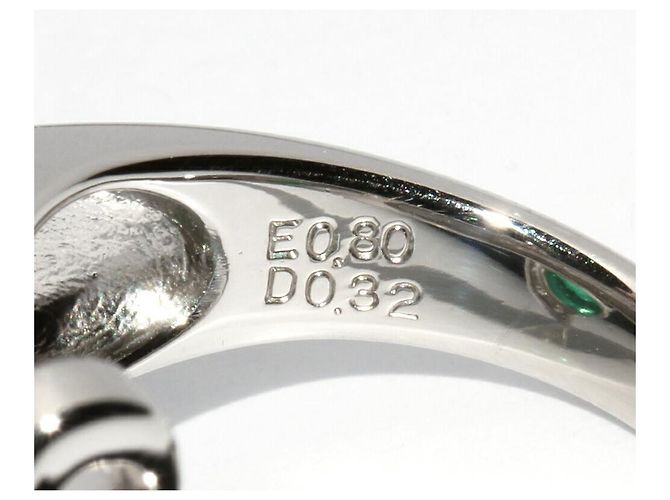 Autre Marque Pt900 Smaragd-Diamantring Grün - Ansicht 5