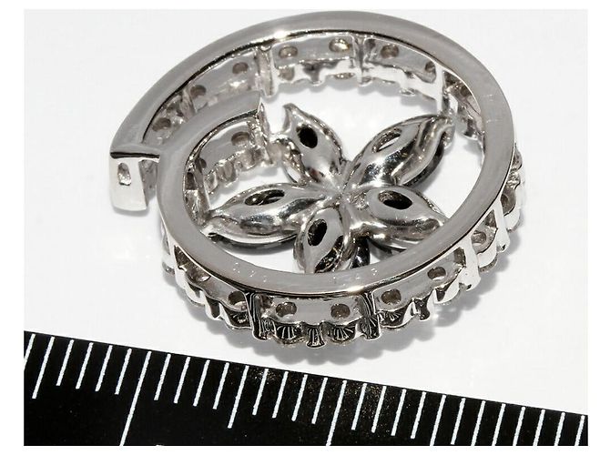 Autre Marque Pendente in Oro Bianco Au750 con Diamante Nero - vista 3