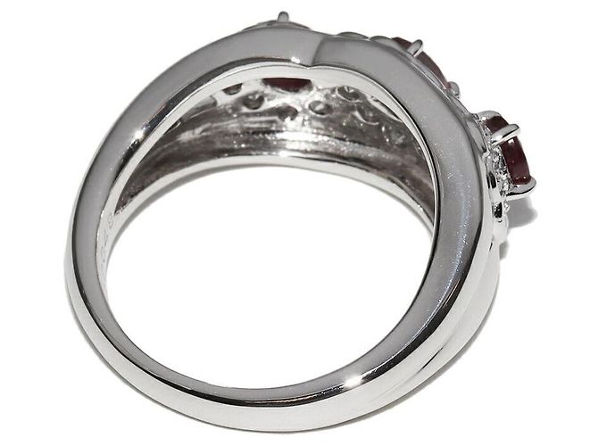 Autre Marque Pt900 Rubin-Diamant-Ring Rot - Ansicht 3