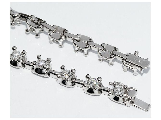 Autre Marque Bracciale in diamante Pt850 Argento - vista 4