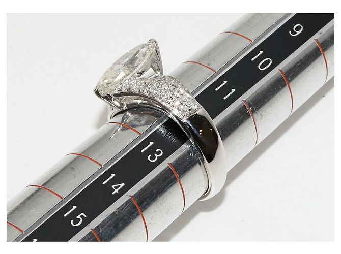Autre Marque Pt900 Marquise-Schliff Diamantring Silber - Ansicht 2