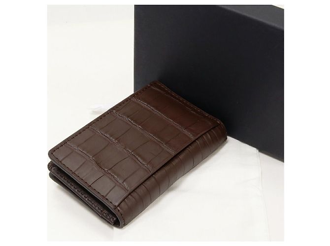 Autre Marque Estuche de tarjetas de cocodrilo mate Castaño - vista 2