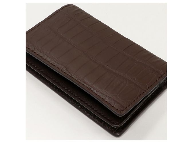 Autre Marque Estuche de tarjetas de cocodrilo mate Castaño - vista 4