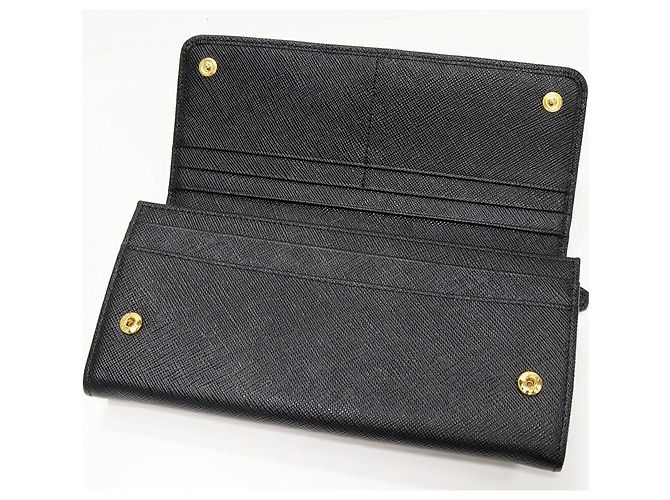 Cartera larga 2 en 1 de cuero Saffiano Fiocco de Prada 1MH132 Negro - vista 3