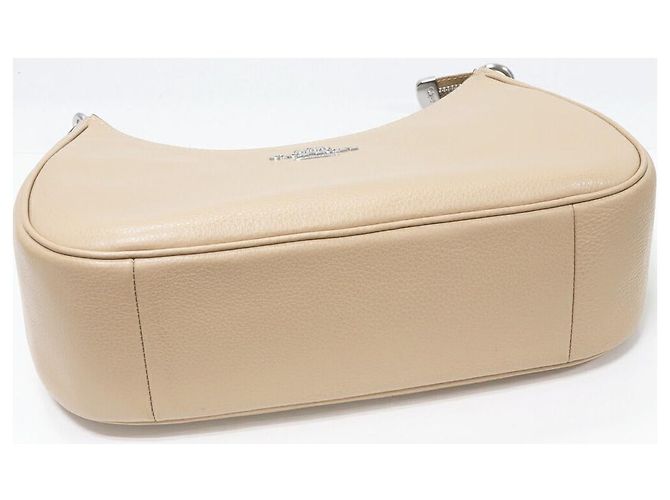 Borsa a Spalla Coach Teri Hobo in Pelle di Vitello 2 in 1 Beige - vista 6