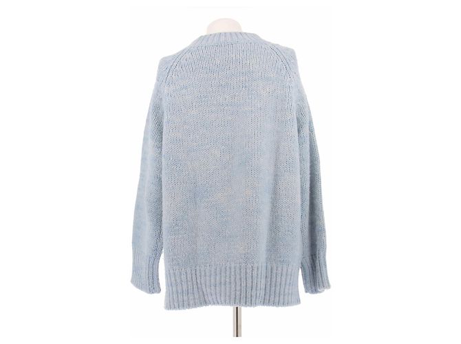 Maison Martin Margiela Blauer Pullover aus Alpaka und Baumwolle - Ansicht 2