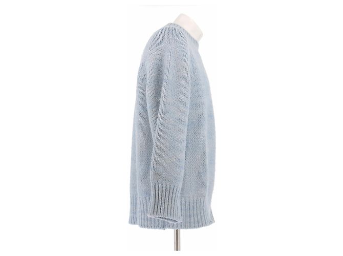Maison Martin Margiela Blauer Pullover aus Alpaka und Baumwolle - Ansicht 3