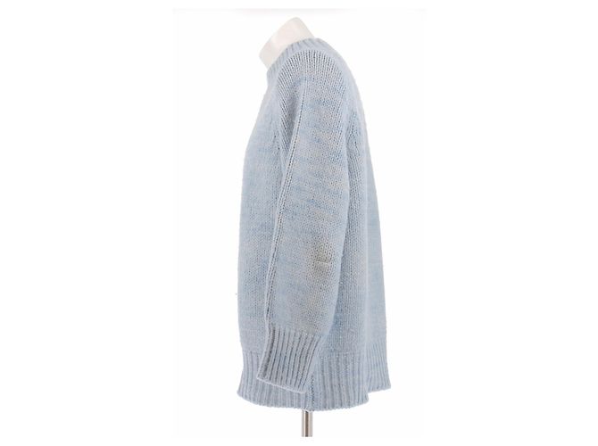 Maison Martin Margiela Blauer Pullover aus Alpaka und Baumwolle - Ansicht 4