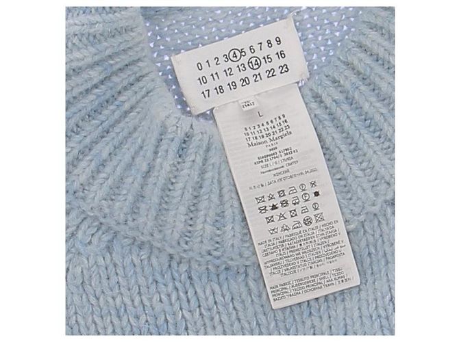 Maison Martin Margiela Blauer Pullover aus Alpaka und Baumwolle - Ansicht 5