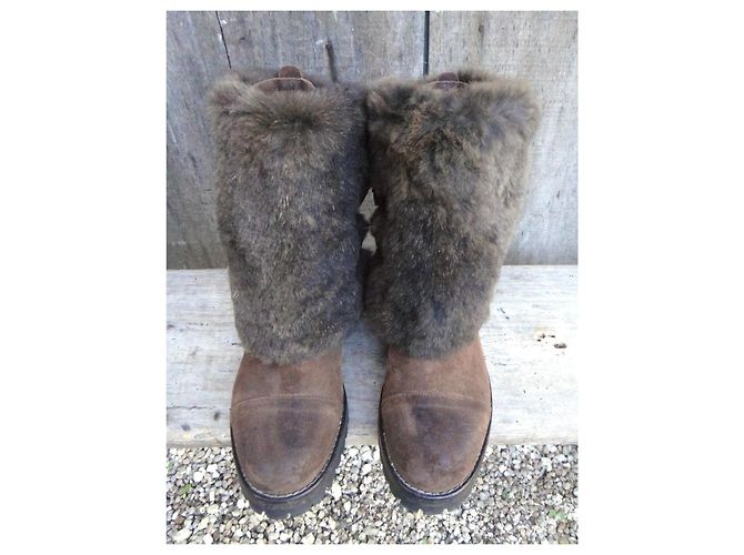 Botines Sartore de nobuck con puño de piel extraíble Castaño - vista 5