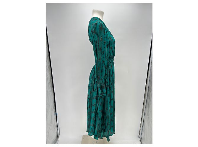 Antik Batik Vestido largo azul estampado - vista 3