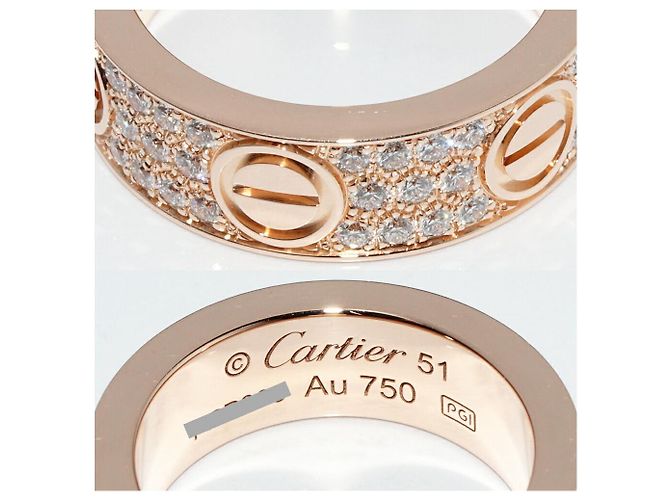 Cartier K18PG Love Ring B40876 Größe 11 Golden - Ansicht 5