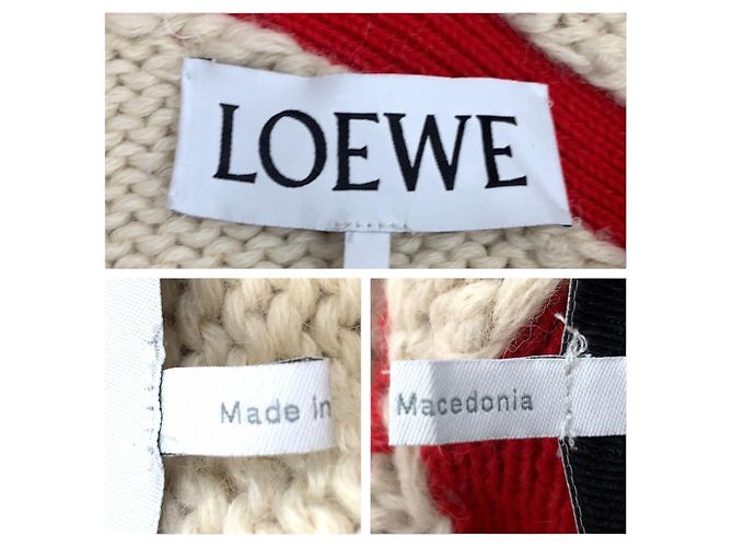 Poncho de lã bordado da coleção Loewe Branco - vista 10