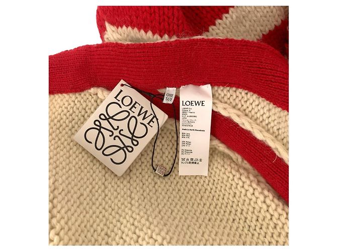 Poncho de lã bordado da coleção Loewe Branco - vista 9